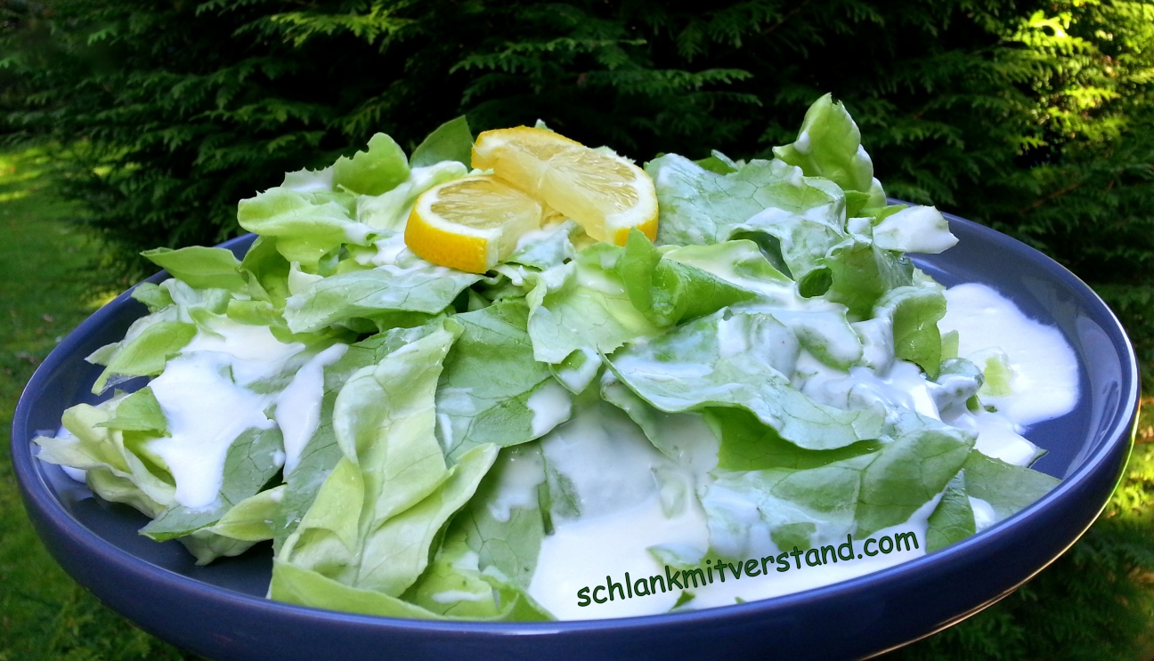Salat mit Joghurt-Zitronen-Sahne low carb, vegetarisch – Low carb ...