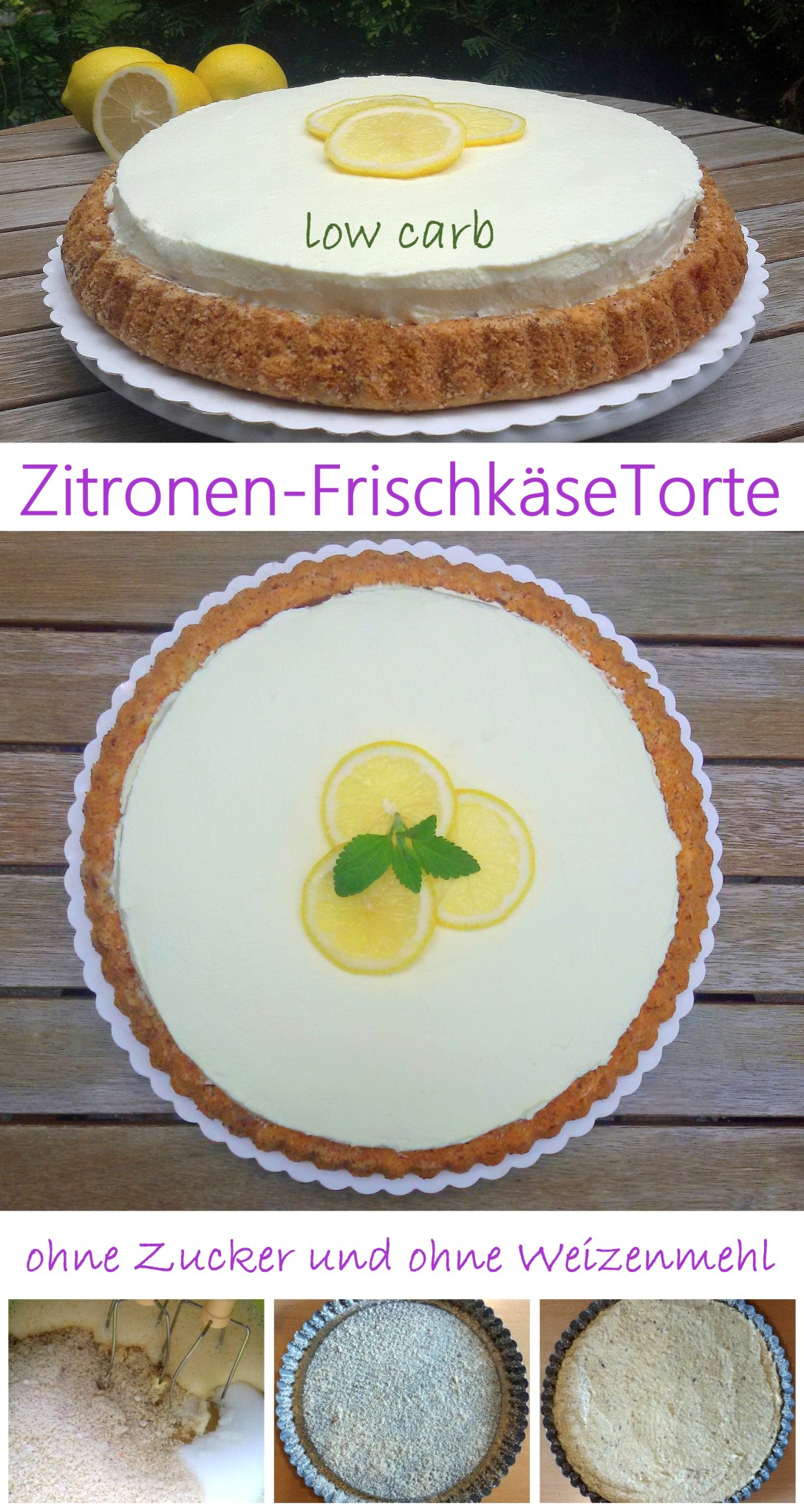 Zitronen-Frischkäse-Torte low carb – Low carb Rezepte – schlankmitverstand