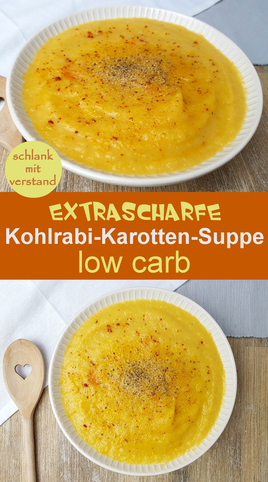Kohlrabi-Karotten-Suppe low carb